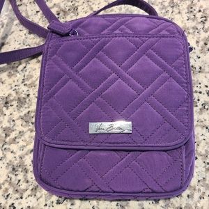 VERA BRADLEY Crossbody Small  Hipster Bag Solid Quilted PURPLE 10x8